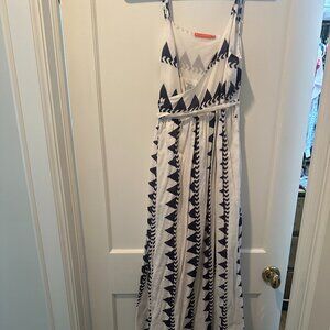 Oliphant Printed Cotton Maxi Dress Sz. Medium